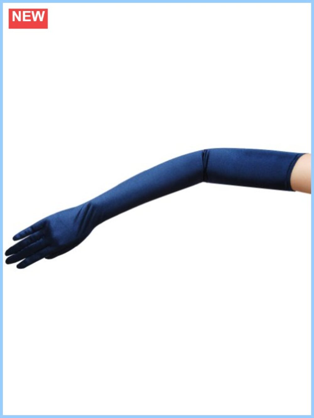 Shiny Stretch Satin Opera Length Evening Gloves 23.5" Formal
